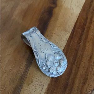 Sterling silver silverware pendant. No chain
